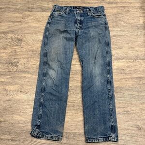 Wrangler Men's Faded Blue Bootcut Jeans